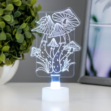 Светильник "Грибы" LED RGB 6 цветов от батареек LR1130, 3шт 7х11 см RISALUX
