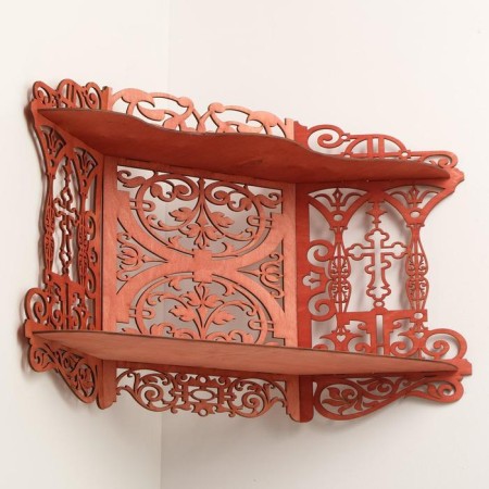 Iconostasis No. 14, color red tree, 42x22x52 cm-5