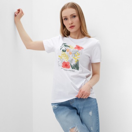 T -shirt female, white color, size 50-3