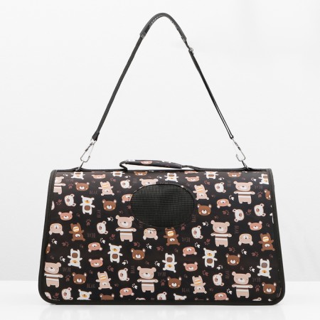 Bag - carrying for animals "Bear", black, size L, 53 x 21 x 29 cm-1