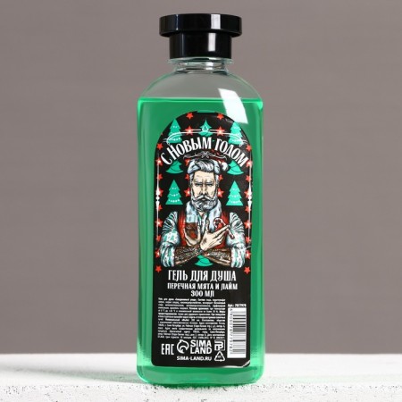 Bad Santa shower gel, 300 ml, mint and lime aroma, pure happiness-1