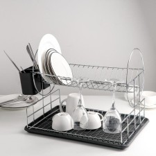2-tier dishes dryer, 39 × 30 × 32.5, black color