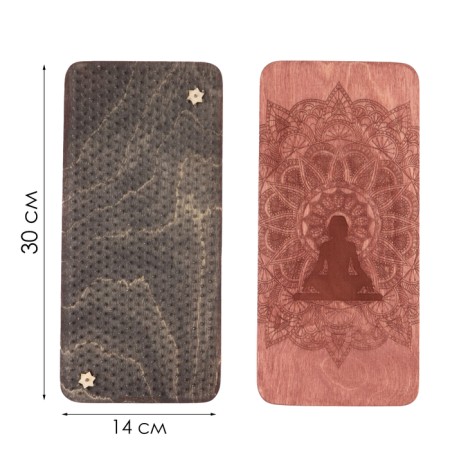 Sadhu, a board with nails, for yoga "Buddha" 2 pcs, step 8 mm, 14 x 30 cm-1