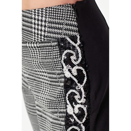 Female trousers, size 42, black color, white-5