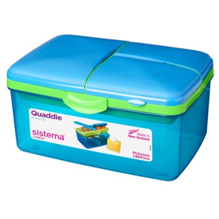 Sistema lunchbox, 4 sectional, 2 l, with a bottle, color mix