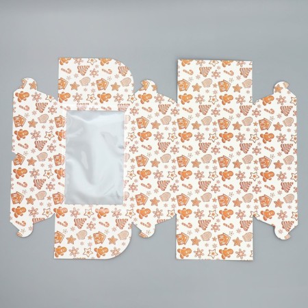 Box for cupcakes is folding with bilateral application "Happy New Year", 25 x 17 x 10 cm, new year-9