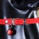 Collar "radiance" with a bead and a tambourine, 29 x 1 cm, Osh 21-26, red