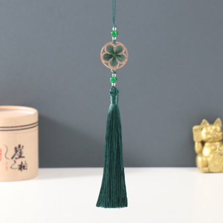 Textile suspension, metal "Flower in the frame" Dark green 1x3x19.5 cm