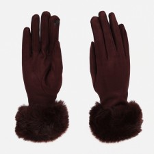 Gloves are female, dimensionless, without insulation, brown color