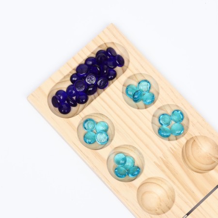 Board game for the logic "Kalah. Mankala", 48 pebbles, 22 x 13.5 cm-3