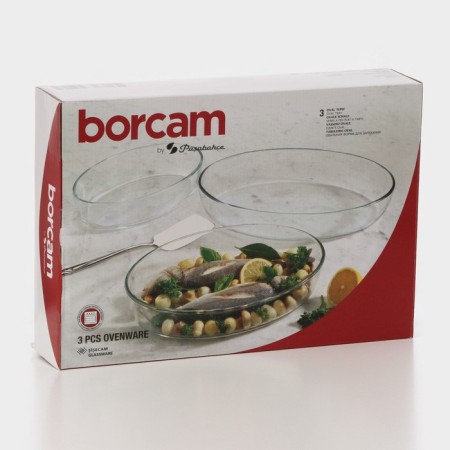 Набор форм из жаропрочного стекла для запекания Borcam, 3 предмета: 1,5 л, 2,3 л, 3,2 л-7