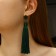 Earrings "Brushes" harmony, emerald color, l brush 8.5 cm