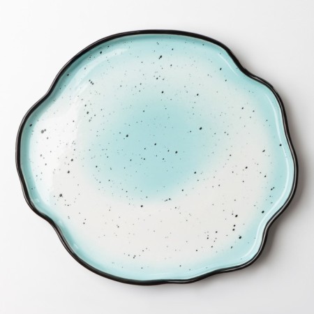Poramine ceramic uneven edge "Blue", 27 cm, blue color-2
