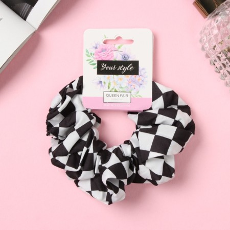 Hair elastic band "Orbit" CENTRALY STYED, 12 cm, black and white-1