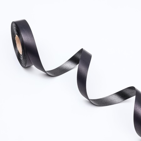 Polypropylene tape "Matte" for decor and gifts, black, 2 cm x 50 m-3
