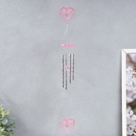 Wind Music Plastic "Heart" mix 4 tubes 10*1 cm 2 figures h = 52 cm