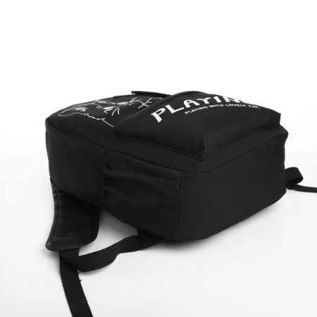 Youth backpack from textiles, 4 pockets, black color-2