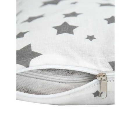 Pillow orthopedic roller with buckwheat luster, size 20x50 cm, stars, white color-3