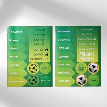 Chancellery set: notebook coloring, stencils, stickers and wax crayons "Football"-2