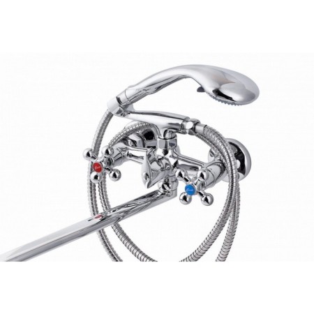 FAUZT FZS-701-32 bathtub mixer, two-wound, long spout, shower set, chrome-1