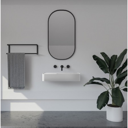 ABBER STEIN AS2627-0.8 sink, suspended, 800x400x150 mm, artificial stone, white-2