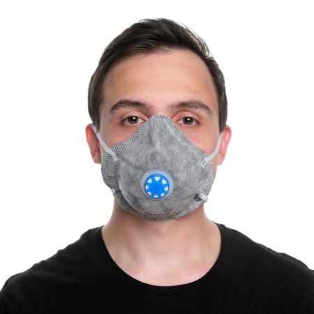 The half mask is filtered, molded with a valve and a coal layer, ffp1-1