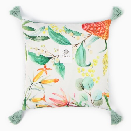 Decorative pillowcase with brushes Ethel Green 45x45 cm, polyester-4