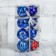 Set of balls plastic D-6 cm, 8 pcs "Northern deer" blue