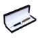Ball Gift Handle in Callegrata "VIP" artificial leather case, rotary, black case with silver inserts