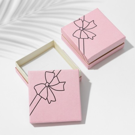 Gift box for the set "Bow", 9 × 9, pink color