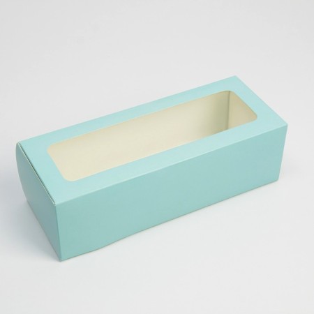 Confectionery packaging, cupcake box with a window, Tiffany, 26 x 10 x 8 cm