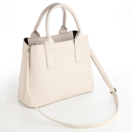 Women's bag with lightning, textura, average size, white color-3