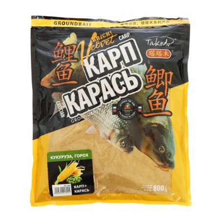 Bait TAKEDO Brick Velvet, Carp, Karas, Corn, Peas, 800 g