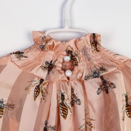 Schiffon dress SL, 42, beige-9