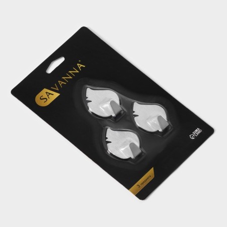 Savanna self -adhesive hook "Leaflets", 3 pcs-6