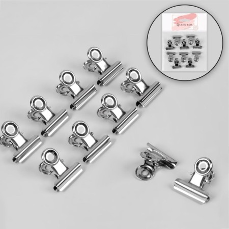 Clamps for nail extension, 2.2 cm, 10 pcs, silver color-1