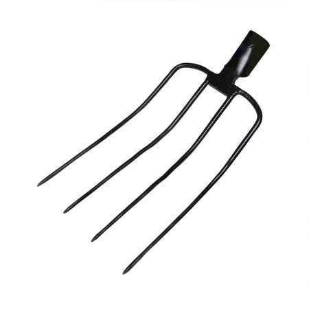 Helped pitchfork, 4-thoroughs, tulas 40 mm, rail steel, without cuttings, Greengo