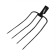 Helped pitchfork, 4-thoroughs, tulas 40 mm, rail steel, without cuttings, Greengo