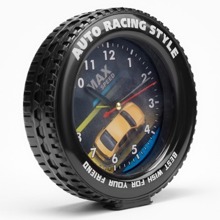 Clock - alarm clock "Racing" children's, discrete move, D -10 cm, 14 x 14 cm, aa-4