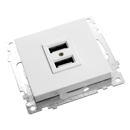 USB 2-seater (mechanism), Stekker GLS10-7115-01, 250B, 2.1A, Catherine, White-3