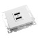 USB 2-seater (mechanism), Stekker GLS10-7115-01, 250B, 2.1A, Catherine, White