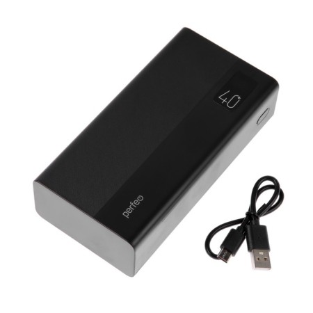External battery Perfeo Mountains PF_D0144, 40000 mAh, 4 USB, 3A, fast charging, black-8