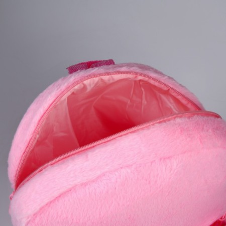Baby backpack for the girl "Bear", plush, pink color-5