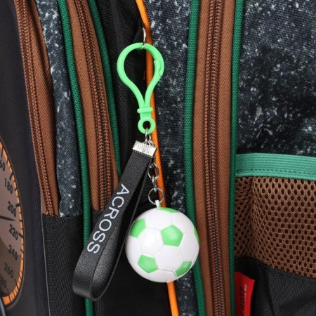 Frame backpack 39 x 29 x 17 cm, Across 410, filling: bag, pencil case, black/green ACR22-410-1-9