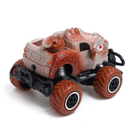 Dino radio -controlled jeep works on batteries, brown color-2