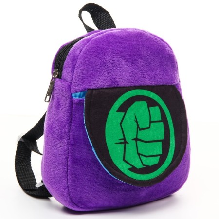 Blue backpack on a zipper, with a pocket, 19 x 22 cm "Hulk", Avengers-4