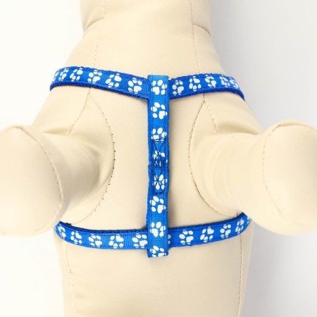 The set of stitched "paws", width 1 cm, leash 120 x 1 cm, og 23-35 cm, blue-4