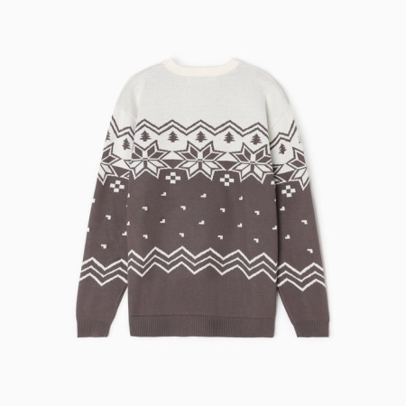 New Year. Knitted children's kaptan scandinavia size 34 (122-128 cm), gray-3