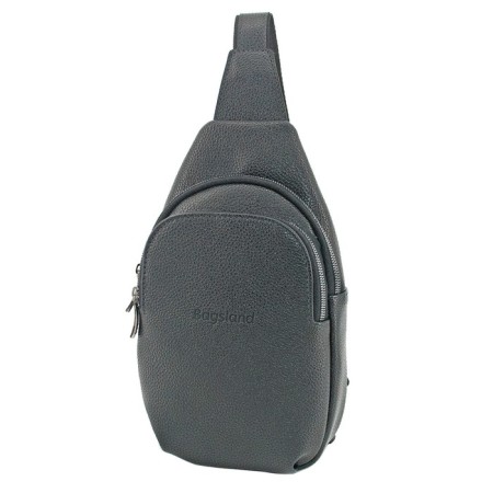 Male bag, genuine leather, black 15x6x29 cm