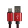 Lightning cable - usb, 2.1 a, nylon braid, 2 meters, red